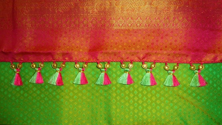 Beaded saree kuchu design #3. How to make Saree kuchu using Beads