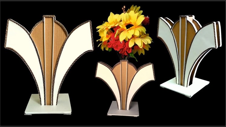Best out of waste flower vase | how to make flower vase with cardboard