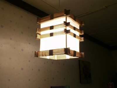 D.I.Y. Lamp from popsicle stick & yarn