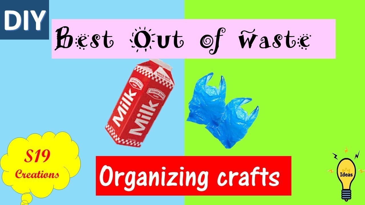DIY | Best Out of Waste Organizing crafts | how to make plastic bag dispenser | carton crafts