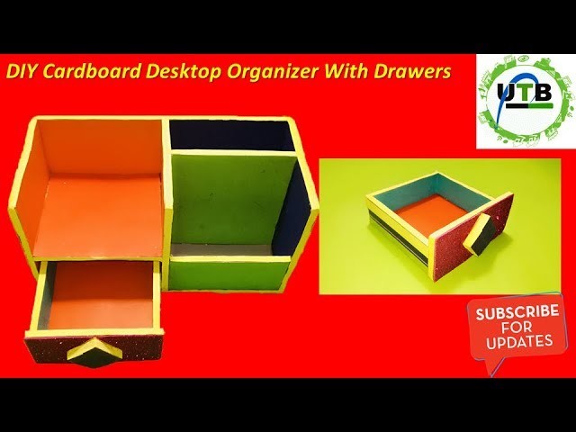 Diy Cardboard Desktop Organizer With Drawer