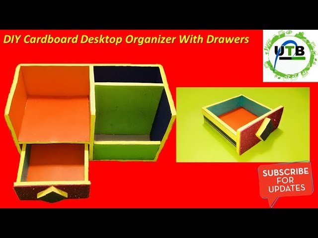 DIY Cardboard Desktop Organizer with Drawer