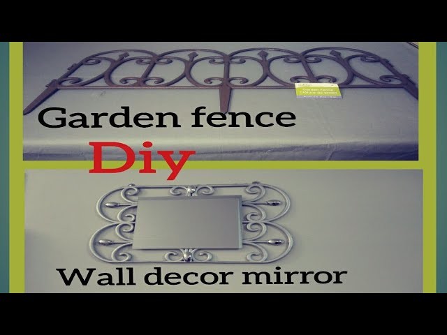 DIY DOLLAR TREE WALL DECOR MIRROR FROM GARDEN FENCE.GLAM FAUX METAL WALL ART.EASY UNDER $5 HOME ART