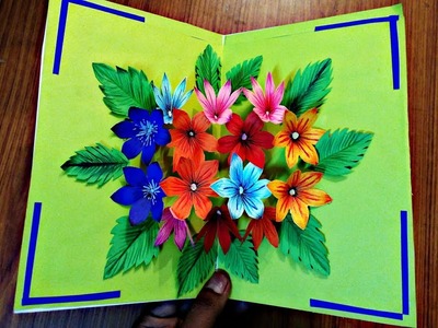 DIY Flower Bouquet Pop up Card-Paper Crafts-Handmade Craft