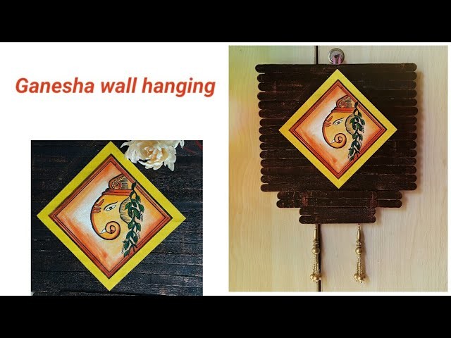 DIY Ganesha wall hanging | popsticks wall hanging | best out of waste | colours Creativity Space
