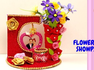 DIY - How to make a flower vase out of plastic - Make flower vase & showpiece with waste materials