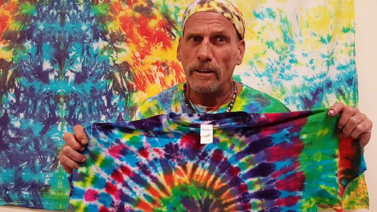 DIY. How to tie dye a psychedelic spiral simple tiedyehobo style