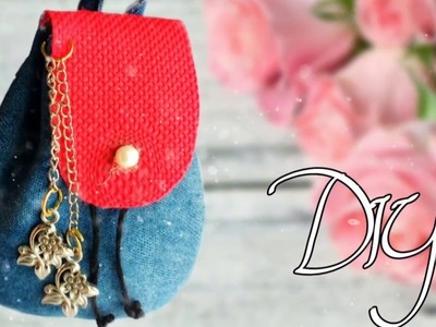 DIY miniature backpack | bag from jeans || DA hobbies-diy