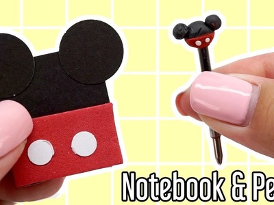 DIY Miniature Mickey Mouse School Supplies! Cute & Easy NOTEBOOK & PEN!!
