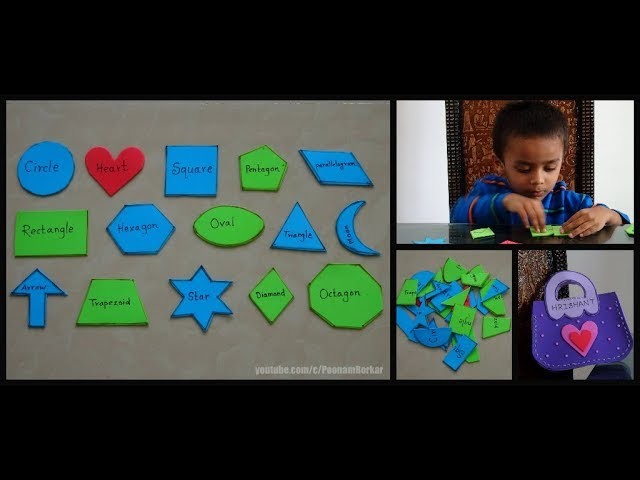 DIY - Shapes puzzle for toddlers | Shapes activity for kids | Easy busy bag ideas