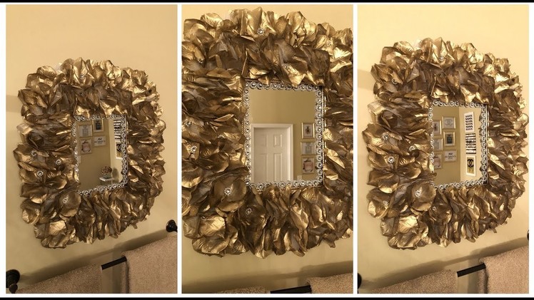 Dollar Tree DIY - ???? Gold Rose Petal Wall Mirror (Version #2) ????