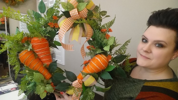 Easter Carrot Garden Wreath with DIY Carrots