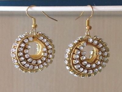 Handmade silk thread double sided stone studded earrings