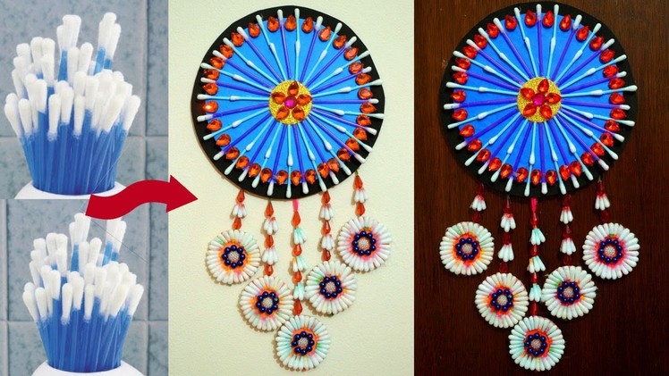 Home Decorating Idea - How to Reuse Waste Cotton Buds at Home - Best Out of Waste With Cotton Buds