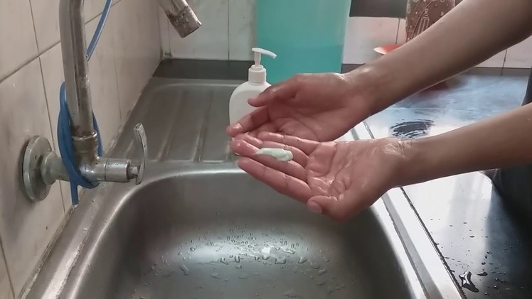 Homemade handwash from leftover soap pieces . DIY handwash