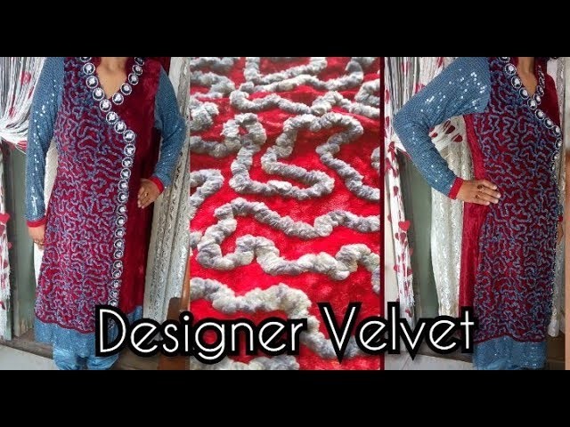 How To Design A Velvet Dress in Simple Easy Steps| Designer Dreses | by kushi maqbool