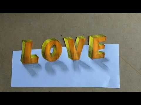 How to draw 3d Art "LOVE" l simple and easy Art