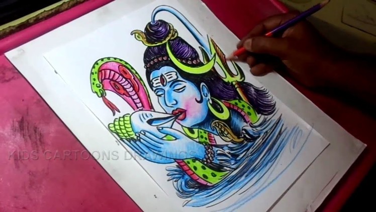 How to Draw Lord Shiva Shankara Color Drawing