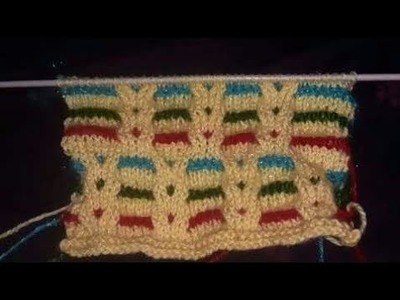 How to knit || Easy "Baby Cable" Design || Multi colour Cable pattern || Design by Knitting lessons
