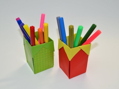 How to make a paper easy pen holder - Easy Tutorials