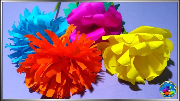How to make a  paper flower. ताव पेपर से सुन्दर सा फूल बनाना सीखे।