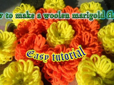 How to make a woolen marigold flower using knitting loom in bengali. || Easy tutorial