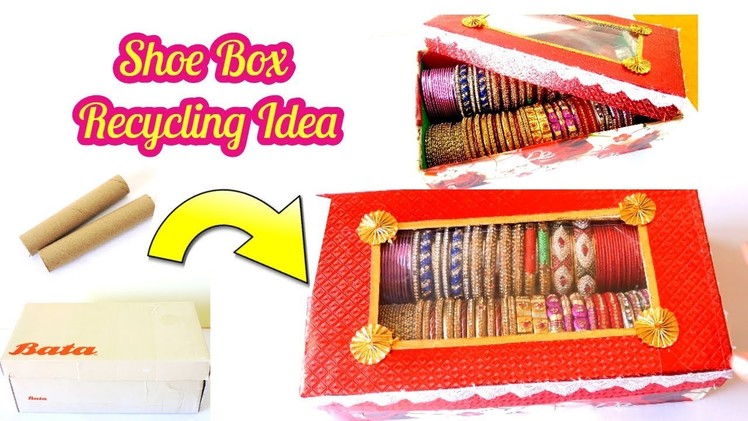 How to Make Bangle Box from Waste Shoe Box || Easy Best out of Waste Craft Ideas || Recycling Ideas