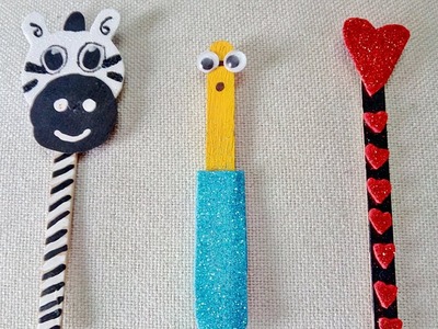 How to Make Cartoon Bookmarks from Candy Sticks for Kids