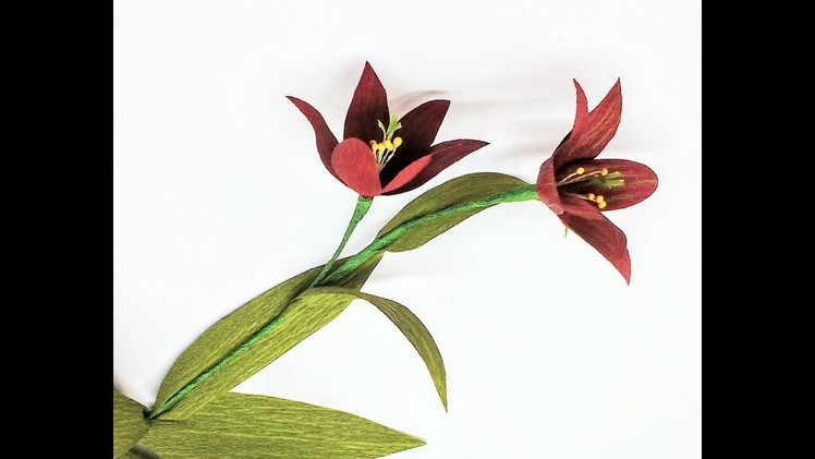 How to make Crepe Paper Flowers Chocolate Lily. Fritillaria (flowers # 250)