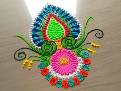 How to make easy and simple rangoli designs.innovative and beautiful rangoli designs by jyoti Rathod