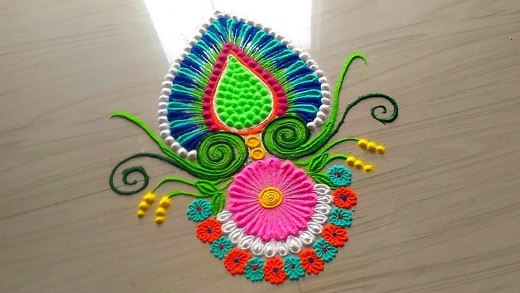 How to make easy and simple rangoli designs.innovative and beautiful rangoli designs by jyoti Rathod