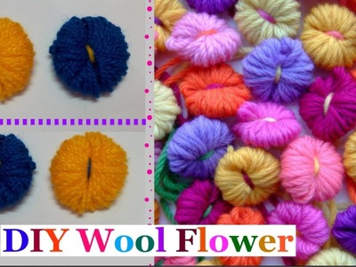 How to make Easy Wool Flowers step by step|Handmade wool.yarn flower making idea-diy wool craft idea