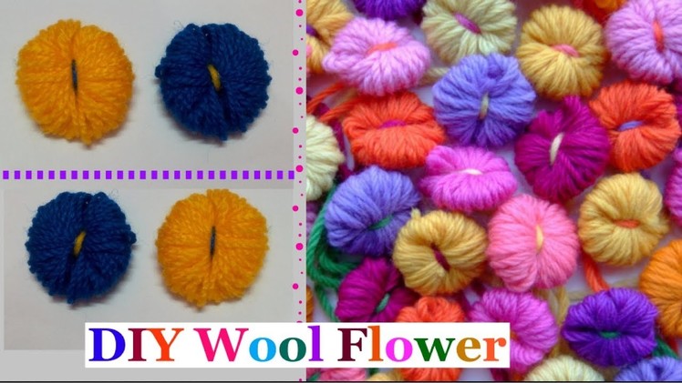 How to make Easy Wool Flowers step by step|Handmade wool.yarn flower making idea-diy wool craft idea
