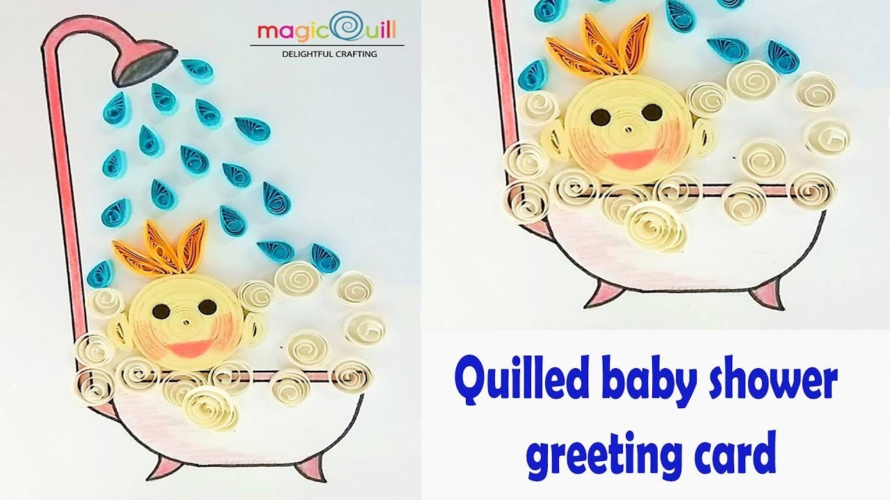 How to make handmade baby shower greeting card | Magic Quill