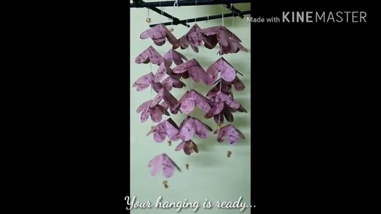 How to make paper Hanging | flower hanging| Home décor. .CHANDELIER. .