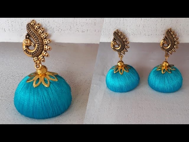 How To Make Silk Thread Earrings - Silk Thread Jewellery Making. DIY.