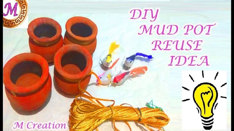 How to reuse mini mud pot|mud pot birds using wall decoration|diy reuse mud pot craft