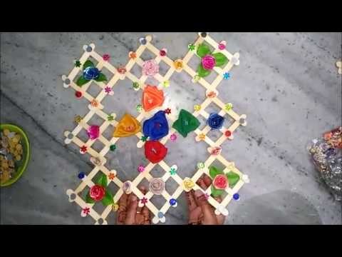 ICE-CREAM STICKS WALL HANGING FOR KIDS | DIY | POPSICLE STICKS CRAFTS | HANDMADE | BEST OUT OF WASTE