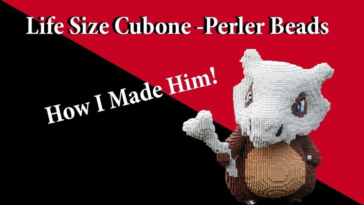 Life size cubone out of perler beads - how too (3D perler beads pokemon)