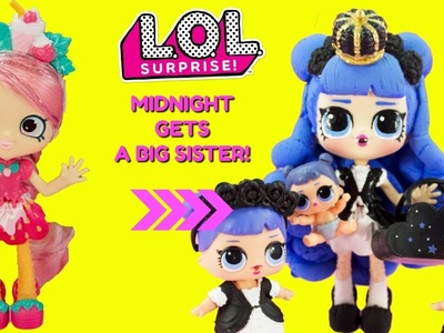 LOL SURPRISE Midnight Gets A Big Sister DIY Shopkins Shoppie Doll Lucy Smoothie Makeover