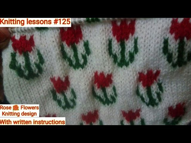 Multi-colour rose flower design || beautiful and Easy to make || sweater design by Knittinglessons