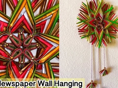 Newspaper Wall Hanging easy. Newspaper Crafts. diy paper crafts easy. best out of waste crafts