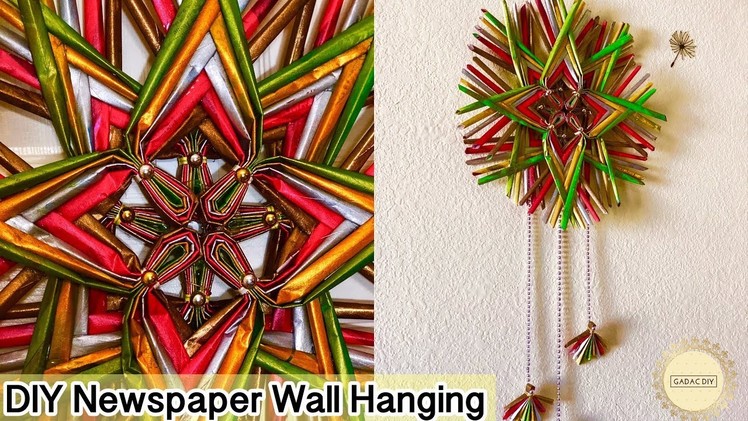 Newspaper Wall Hanging easy. Newspaper Crafts. diy paper crafts easy. best out of waste crafts