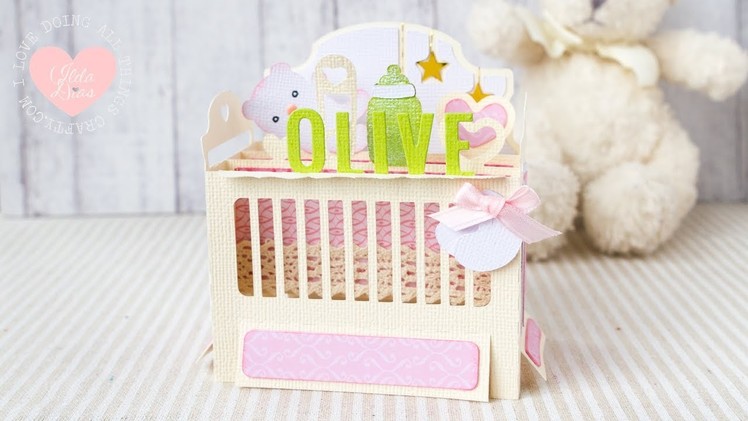 Olive's Baby Crib Box Card + How my Paper Crafting Journey Began