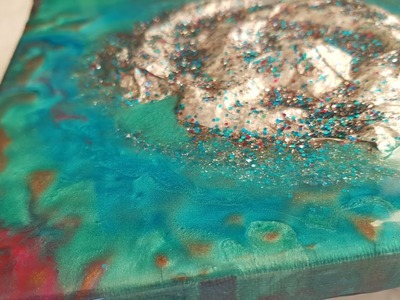 Resin Textured Art. How to create texture with gift wrapping paper. tutorial