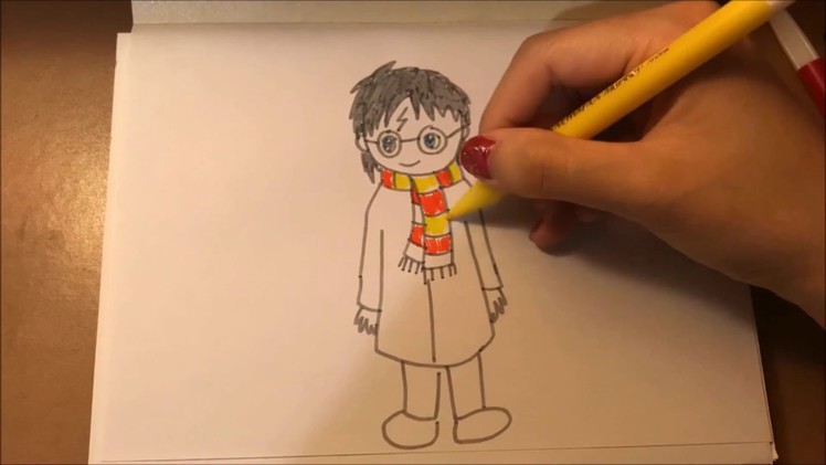[Simple Drawing Tutorial] How to draw Harry Potter Chibi and Cute Easy version