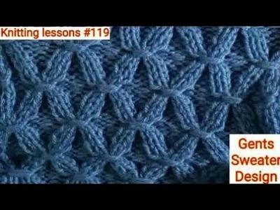 Single Colour || Fancy Stitch Combo Knitting pattern || Smocked Rib stitch || by Knittinglessons