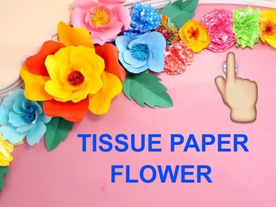 TISSUE PAPER FLOWER | DECORATION IDEAS | FLOWER | BIRTHDAY DECORATION IDEAS | WALL DECORATION IDEAS