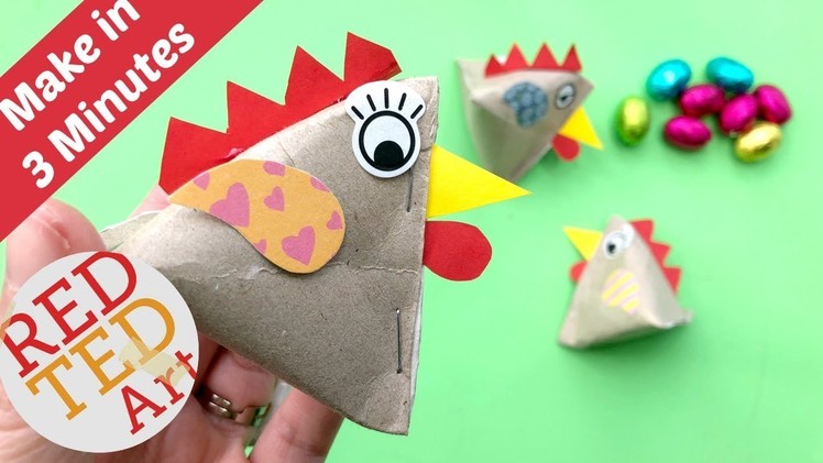 Treat Box Easter Chicken - TP Roll Hack for Easter - Pyramid Cicken DIY Gift Box