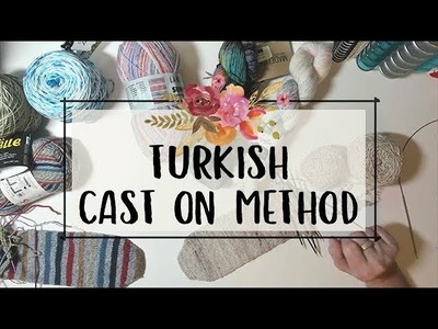 Turkish cast on method for knitting toe-up socks using the magic loop